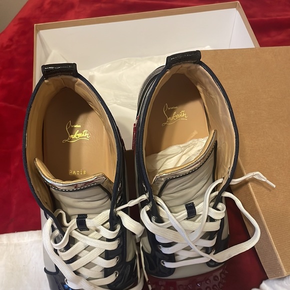 Men size 48 1/2FR or 15.5 US CHRISTIAN LOU BOUTIN HIGH TOP SNEAKERS - Picture 13 of 14